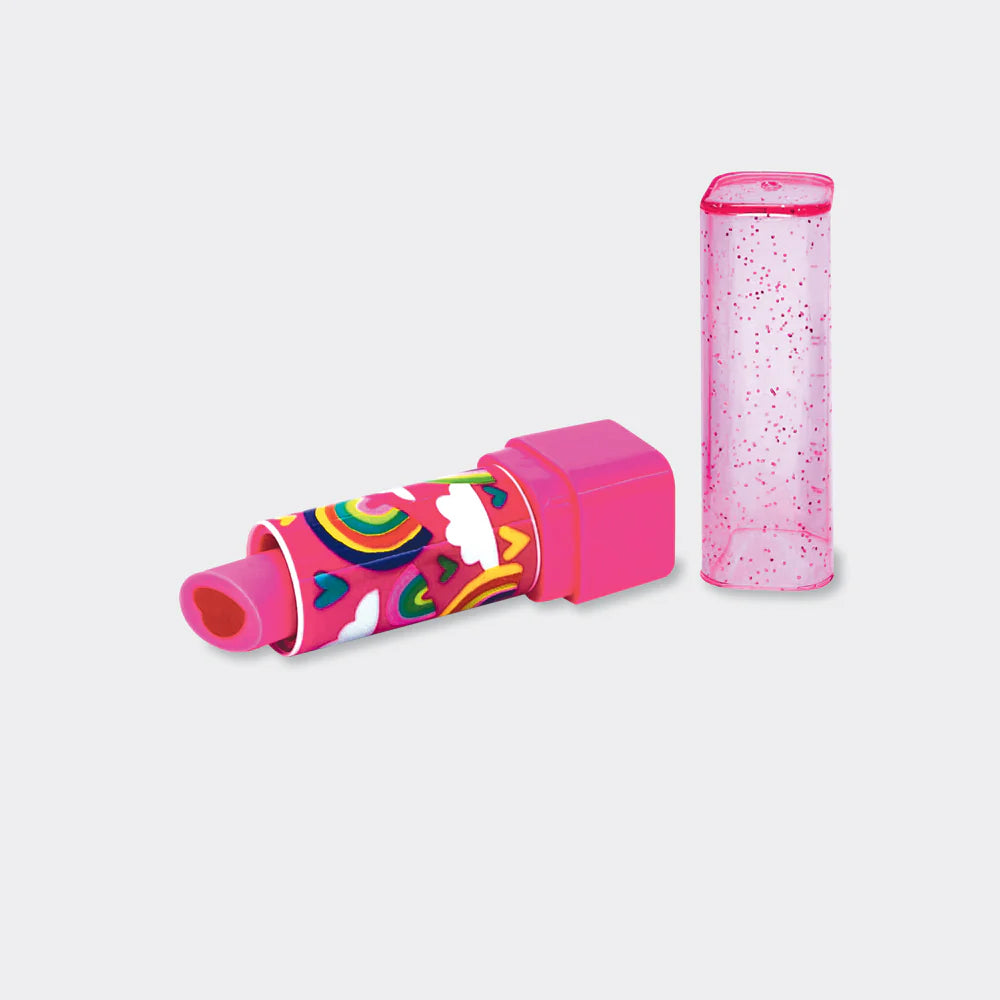 Lipstick Eraser - Pink, Rainbows and Clouds